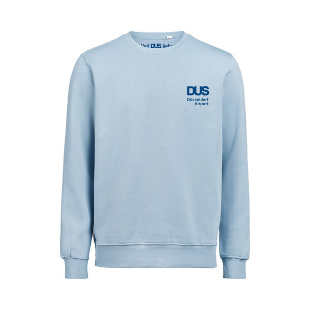 DUS Unisex Sweater with Logo and Personalisation in Light Blue I Pre-order until CW 38