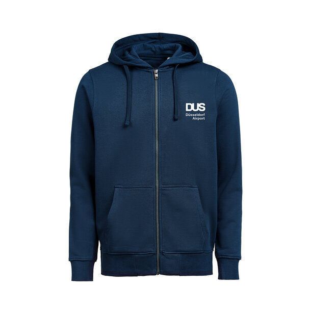 DUS Unisex Zip Hoodie with Logo and Personalisation in Dark Blue I Pre-order until CW 38